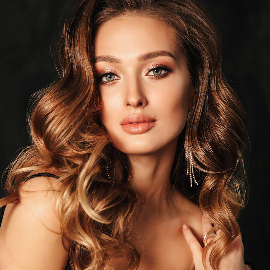 Beautiful woman with wavy hair