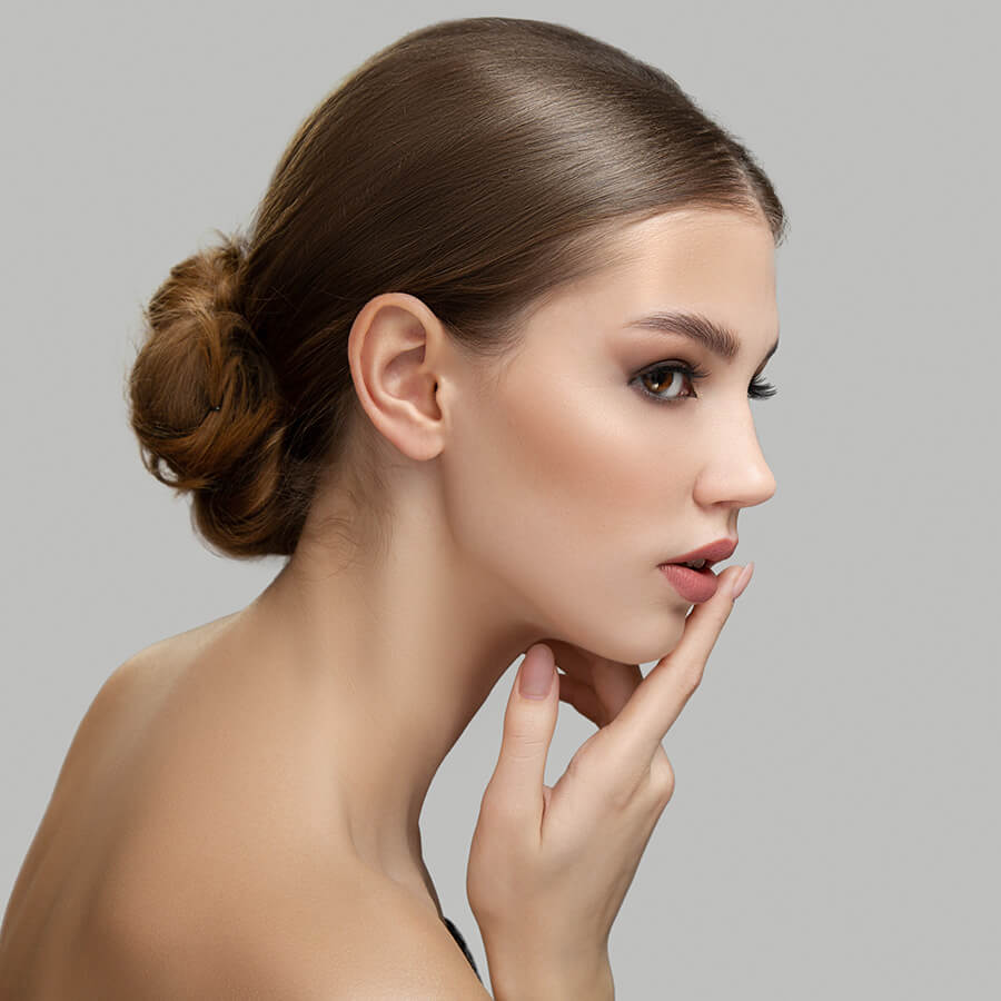 Profile of a beautiful young woman